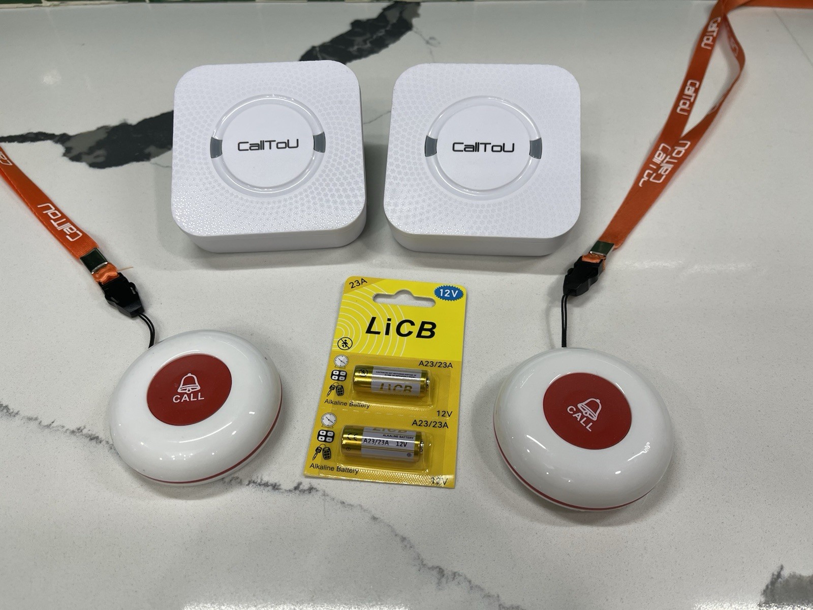 CallToU 2 Wireless Caregiver Pagers Call Buttons Nurse Alert System Call Bell.