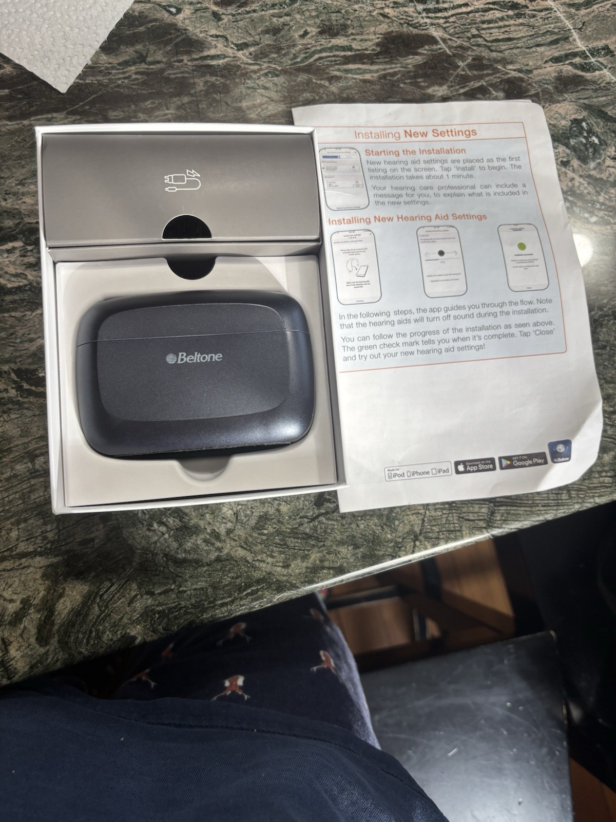 Beltone Hearing Aid And Charger. Right Here.