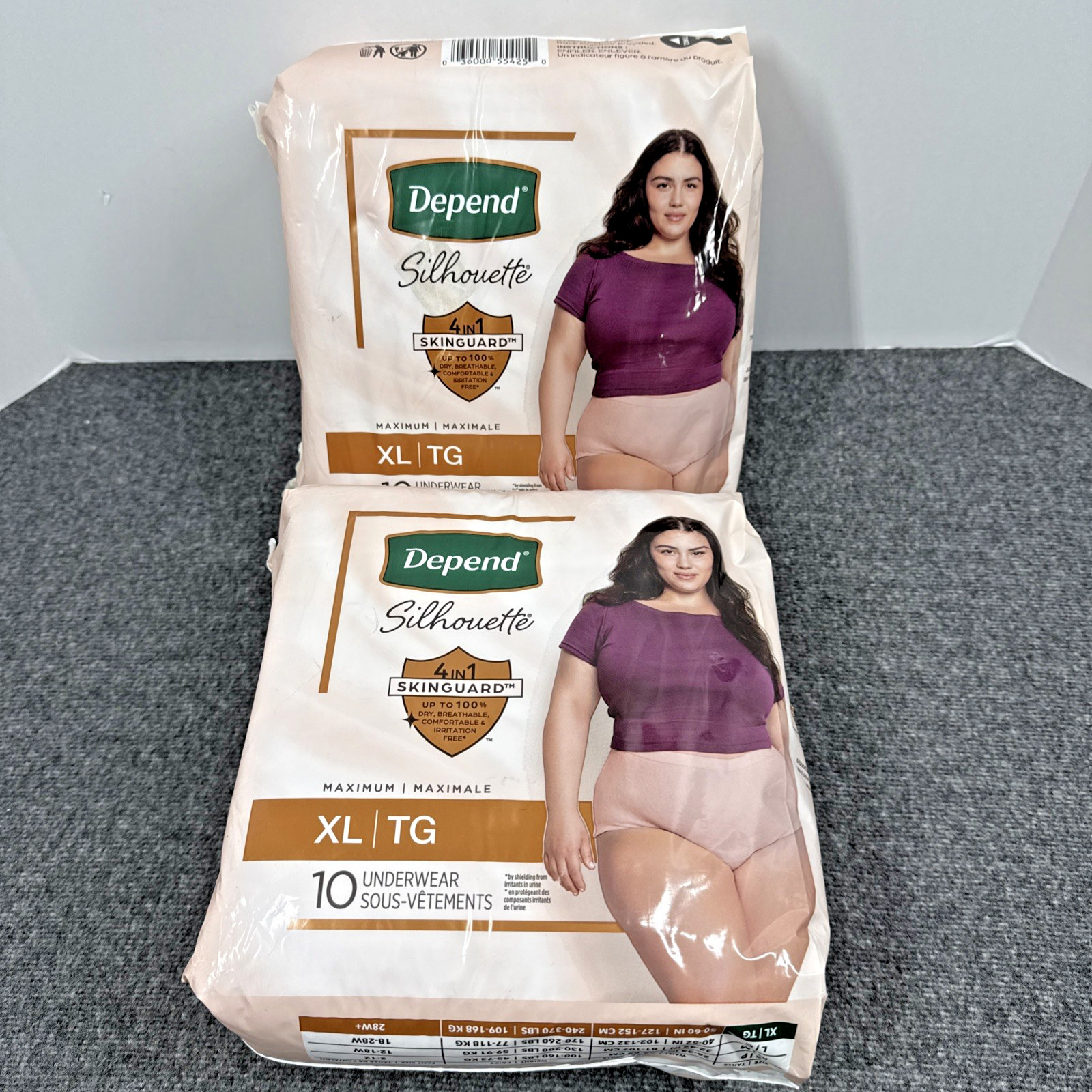 2X Depend Silhouette Women’s Underwear For Incontinence XL 10 CT (20 CT TOTAL)