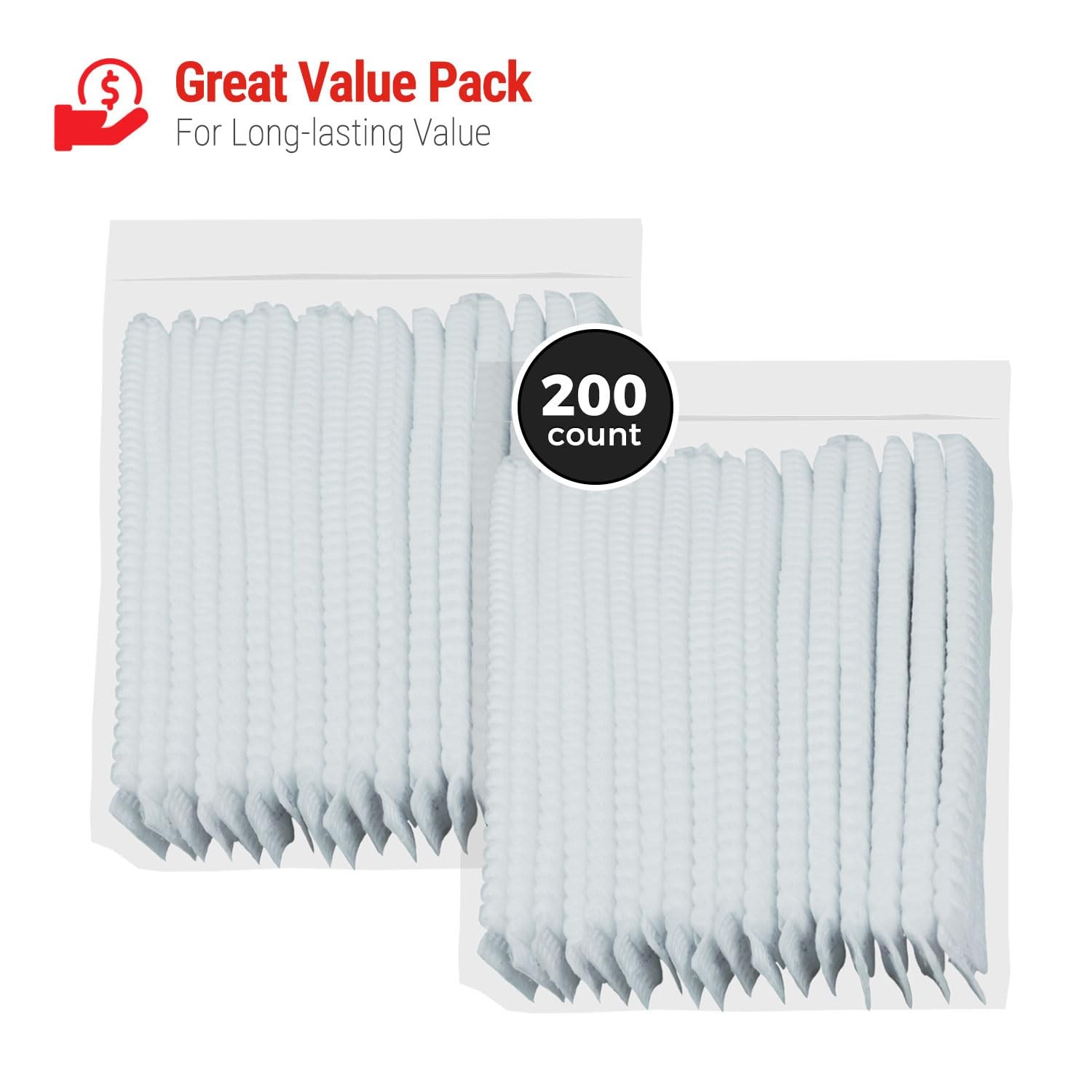 [200 Count] 2X Heavy Duty White Hair Nets For Food Service Workers, 21″, Disp…
