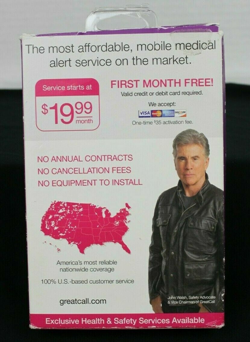 GreatCall Splash Waterproof One-Touch Medical Alert Device Silver Free Ship