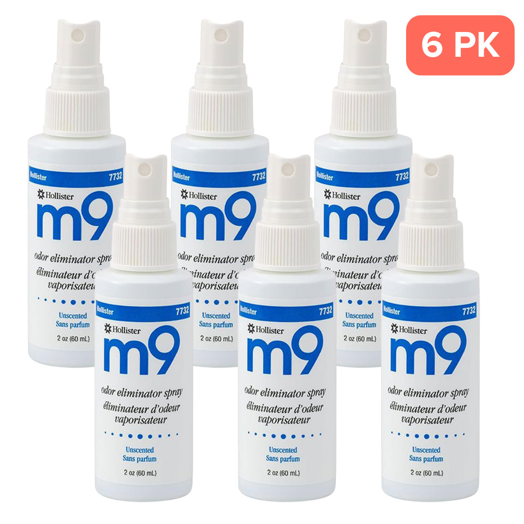 Hollister m9 Odor Eliminator Spray for Ostomy Care, Unscented, 2 OZ, 6 Pack
