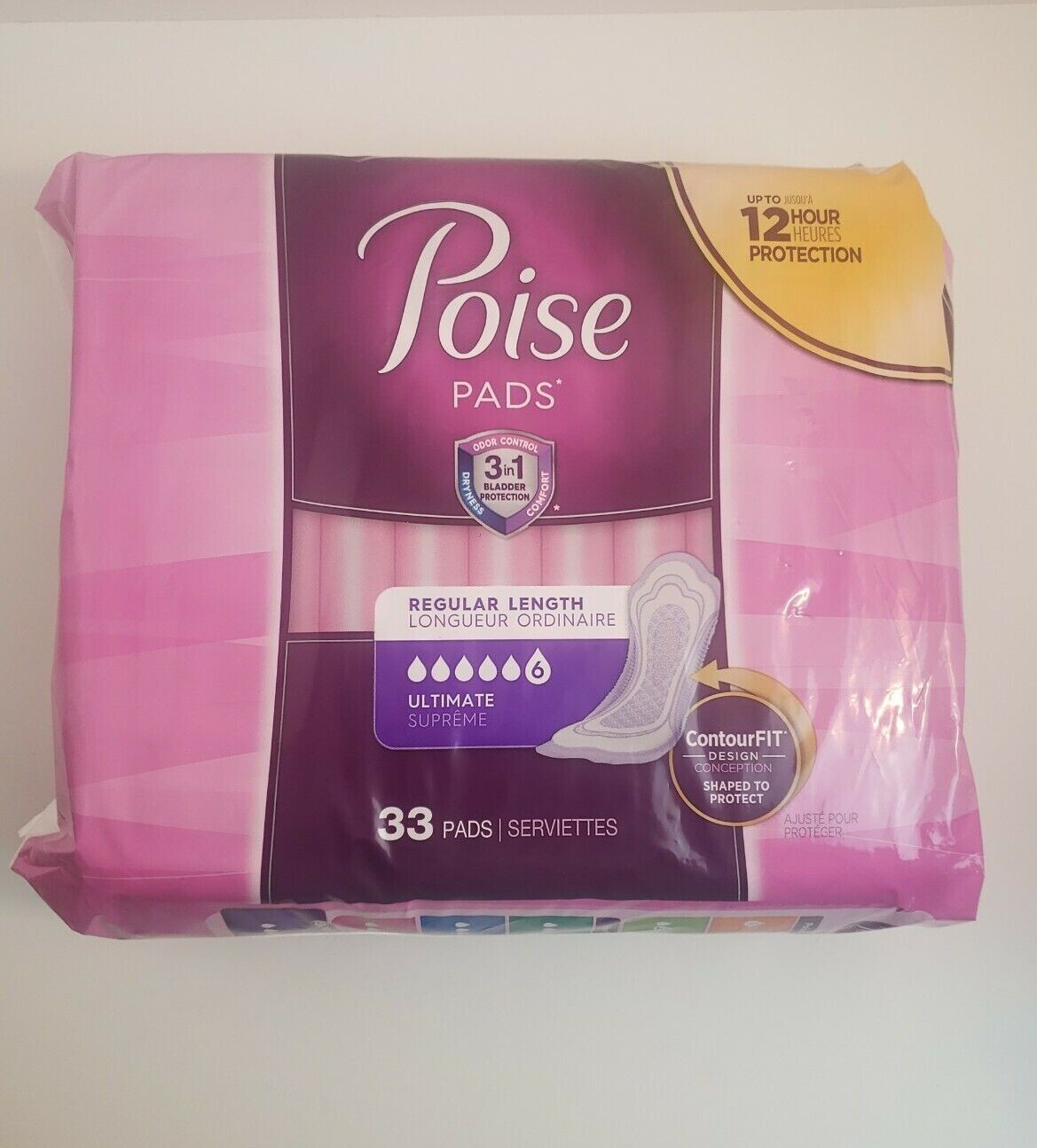 POISE PADS REGULAR LENGTH ULTIMATE SUPREME 33 CT NEW