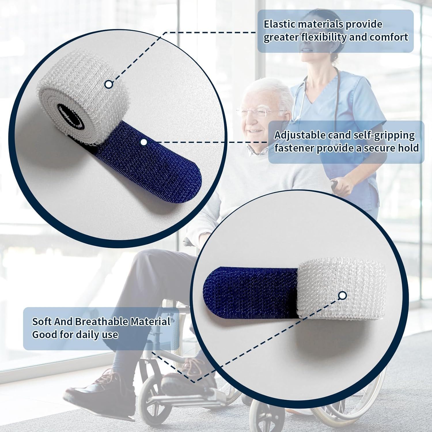 4 Packs Leg Bag Straps(Blue), Urine Drainage Bag Strap Catheter Leg Bag Straps w