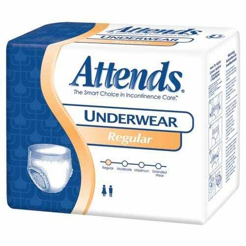 Attends Unisex Regular Absorbency Underwear Large 44” – 58” – Bag of 18