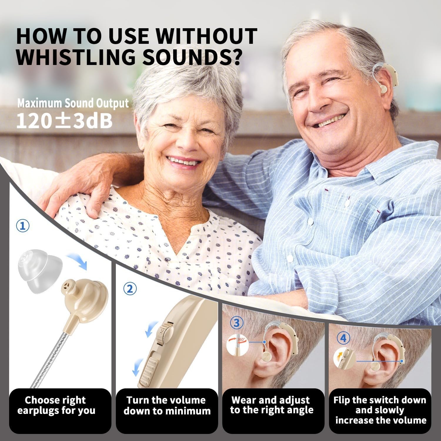 Hearing Aids Rechargeable Plastic Small Noise Cancelling for Seniors Daily Use