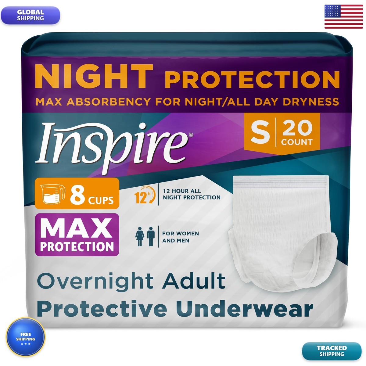 Inspire Adult Diapers Women Or Men – MAX Absorbency Our Most Absorbent And Dry