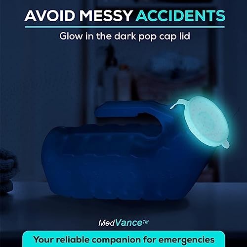 1000ml Glow in the Dark Male Urinals – Spill Proof Portable Pee Bottles (4 Pack)