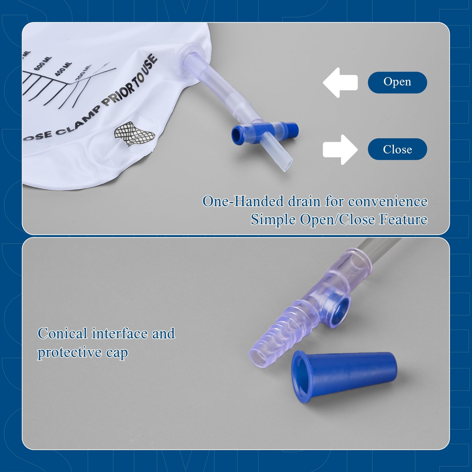 Catheter Bags for Men and Women 2000mL Urinary Drainage Bags, Enhanced Anti-R…