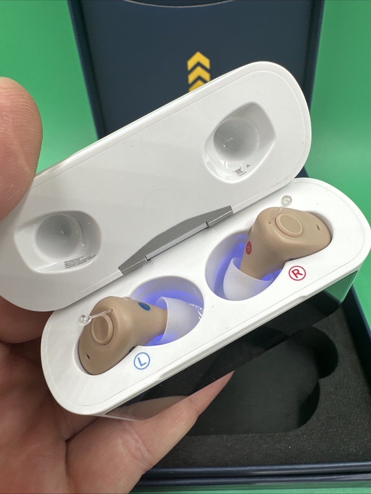 Audien Hearing Atom X Rechargeable OTC Hearing Aids Bluetooth W/UV Charging Case