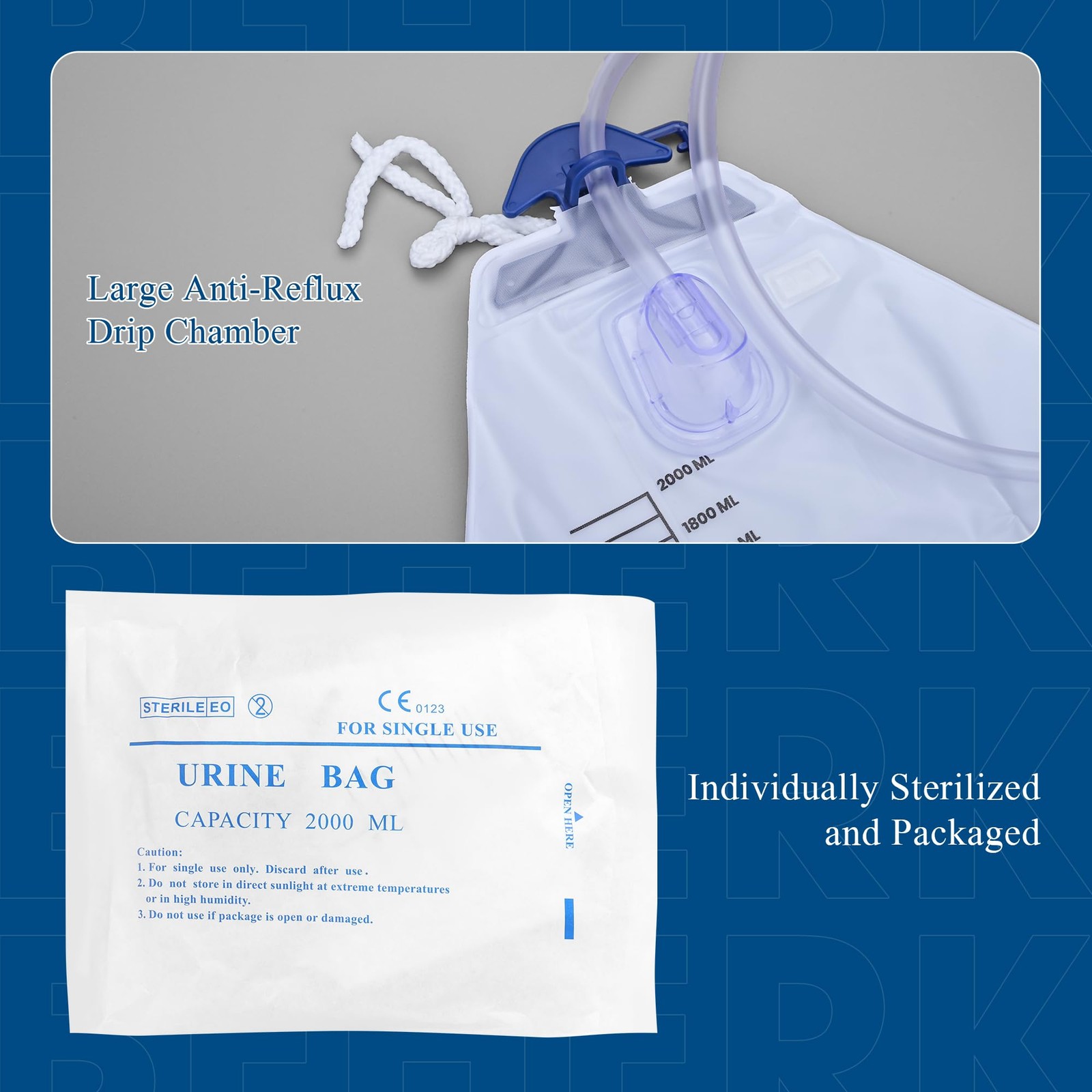 Catheter Bags for Men and Women 2000mL Urinary Drainage Bags, Enhanced Anti-R…