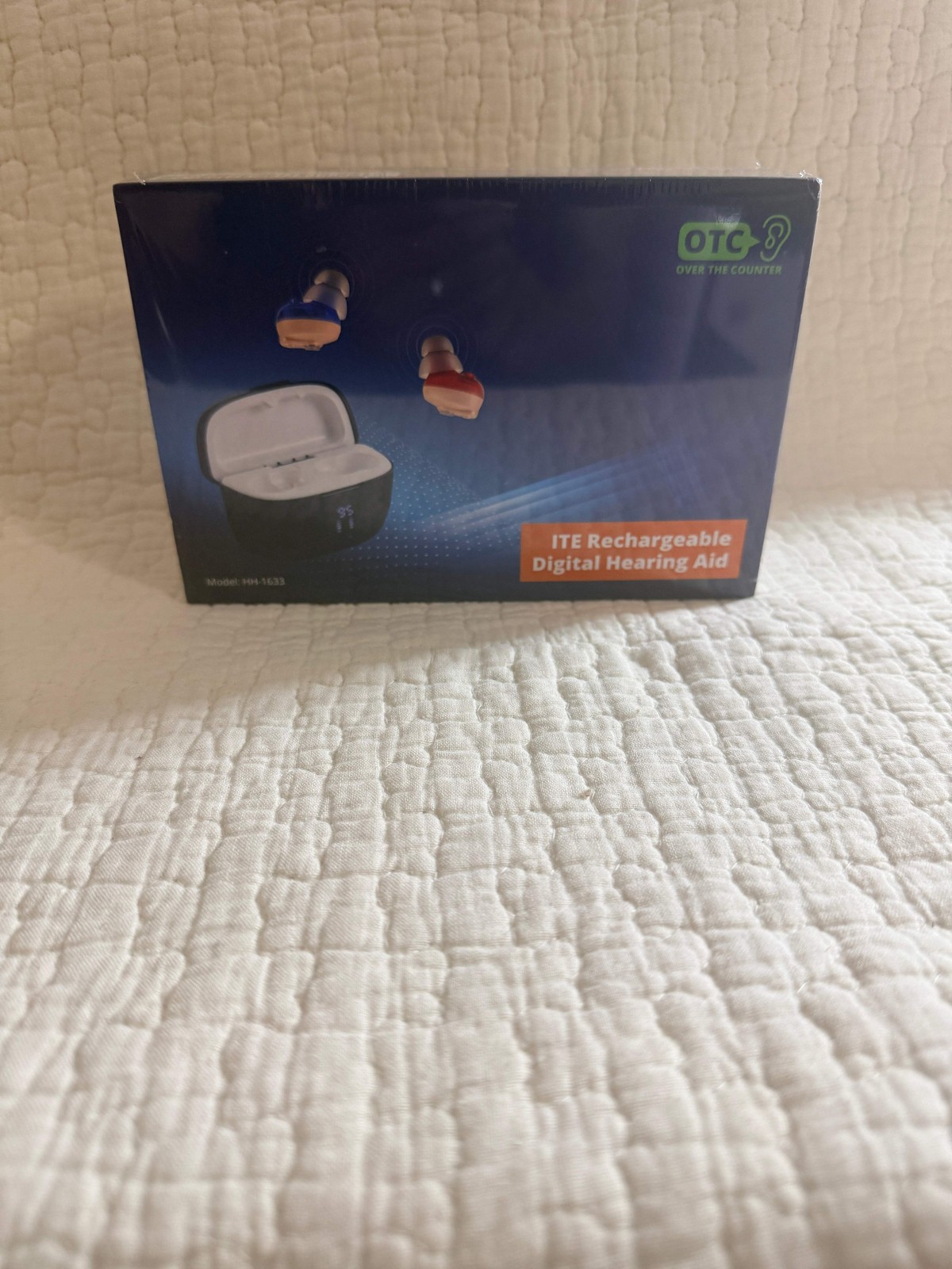 ITE OTC Rechargeable Digital Hearing Aid Pair Mini Skin-Tone Charging Case
