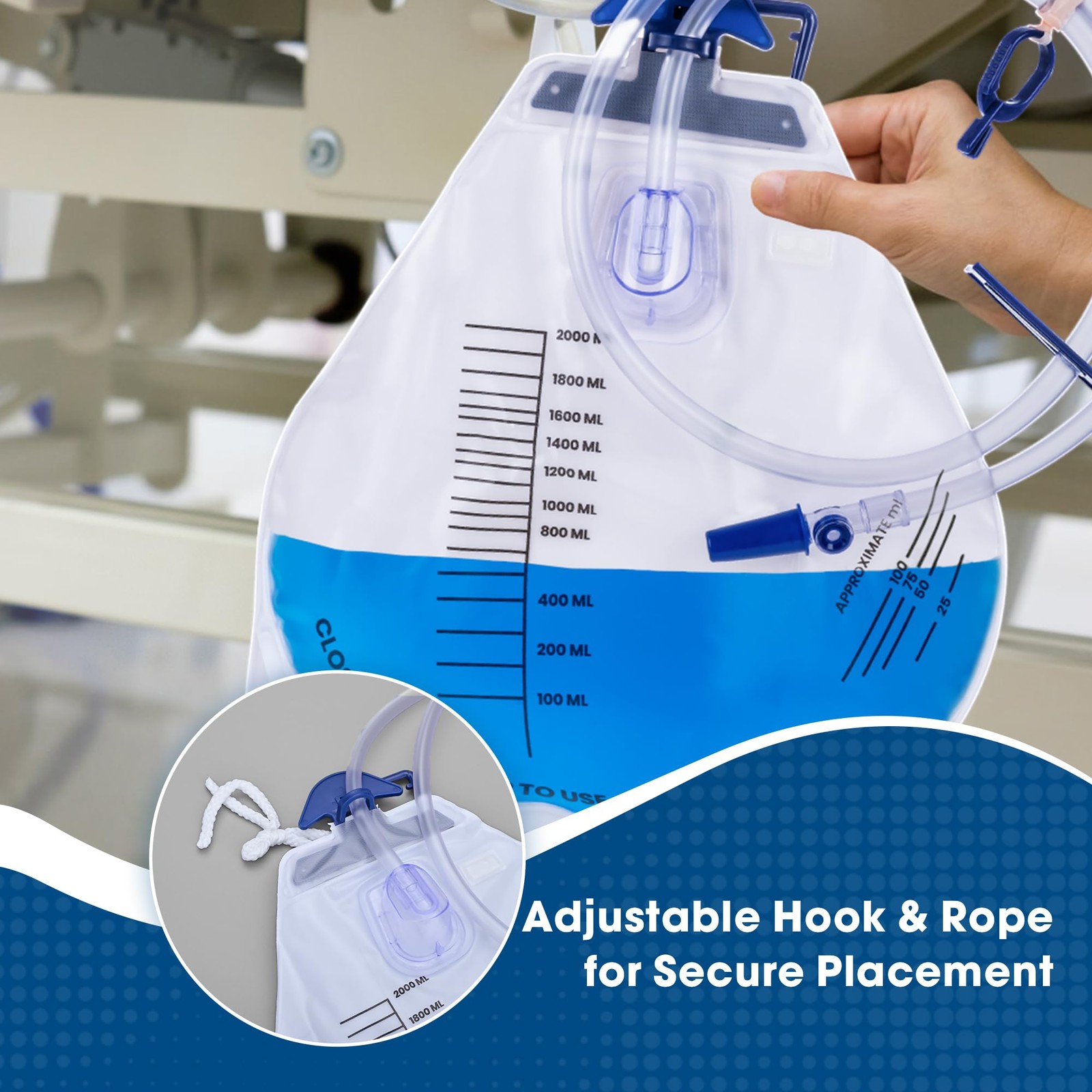 Catheter Bags for Men and Women 2000mL Urinary Drainage Bags, Enhanced Anti-R…