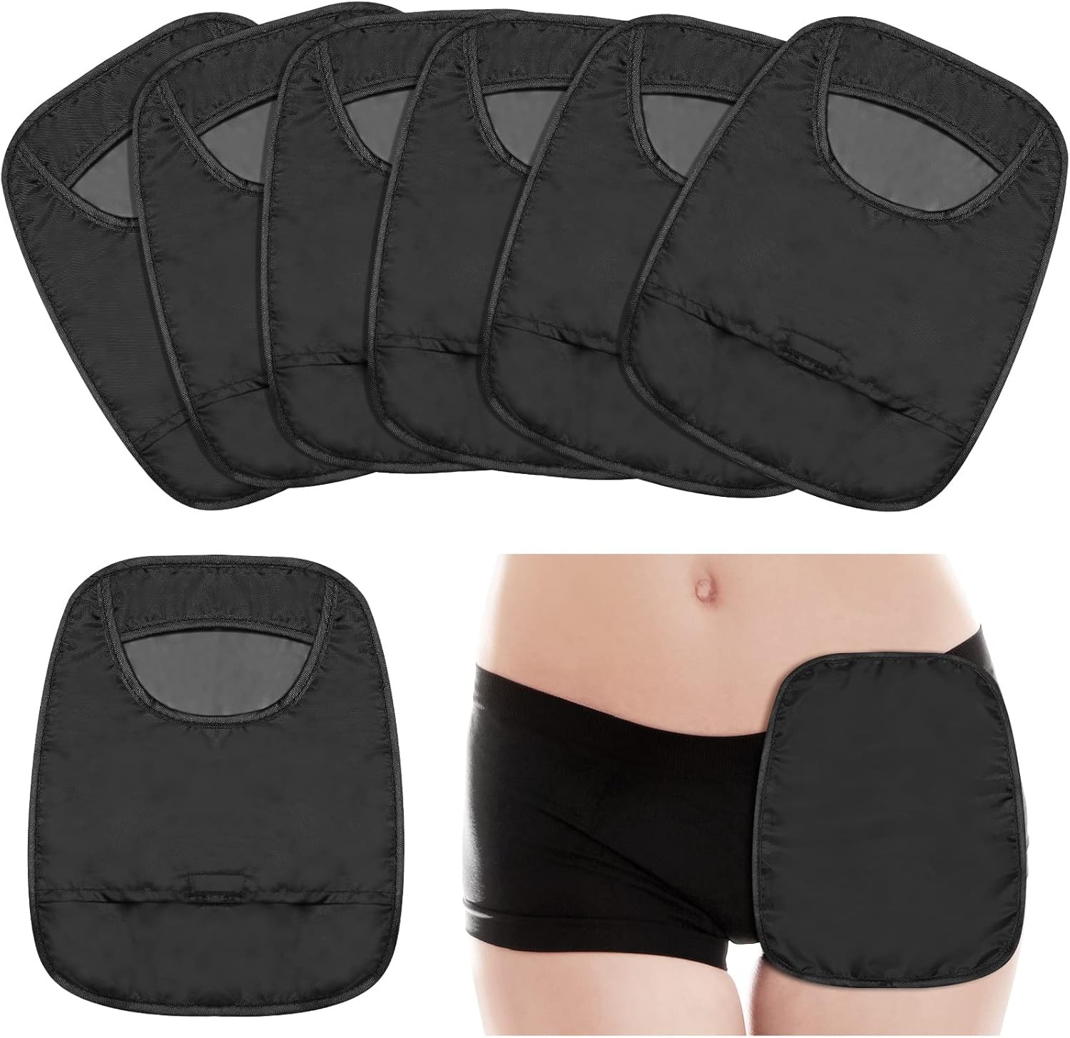 6 Pcs Ostomy Bag Covers Waterproof Shower Cover Stretchy Blac