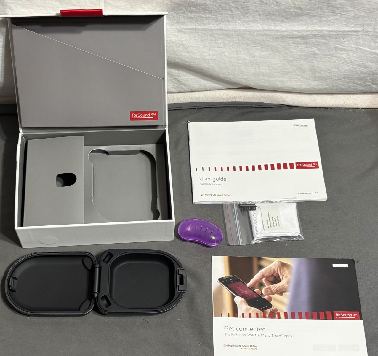 RESOUND GN Iphone Ipad Ipod Case box paperwork ONLY NO EAR BUDS Hearing Aids