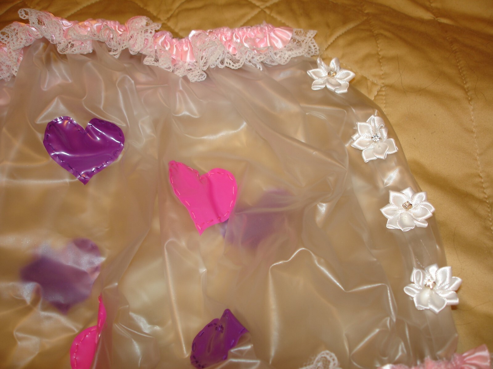 plastic pants adult size large new semi transparent custom designed 