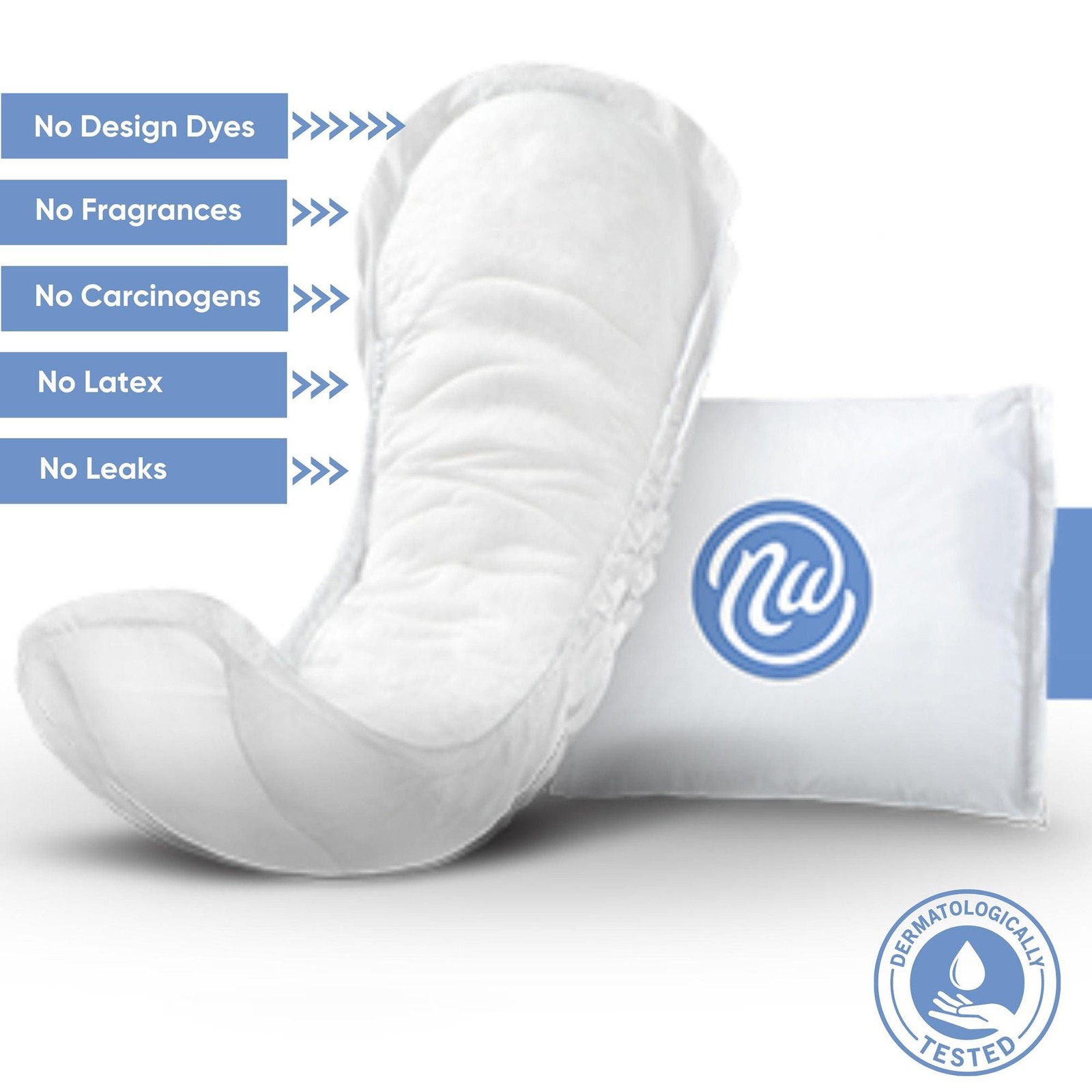Nexwear Incontinent Pad 13-3/4 Inch Length Long Length 30 Ct