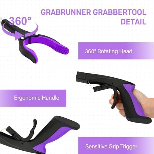 32 inch GrabRunner Heavy Duty(up to 10 lbs) Reacher Grabber Tool with Strong Mag