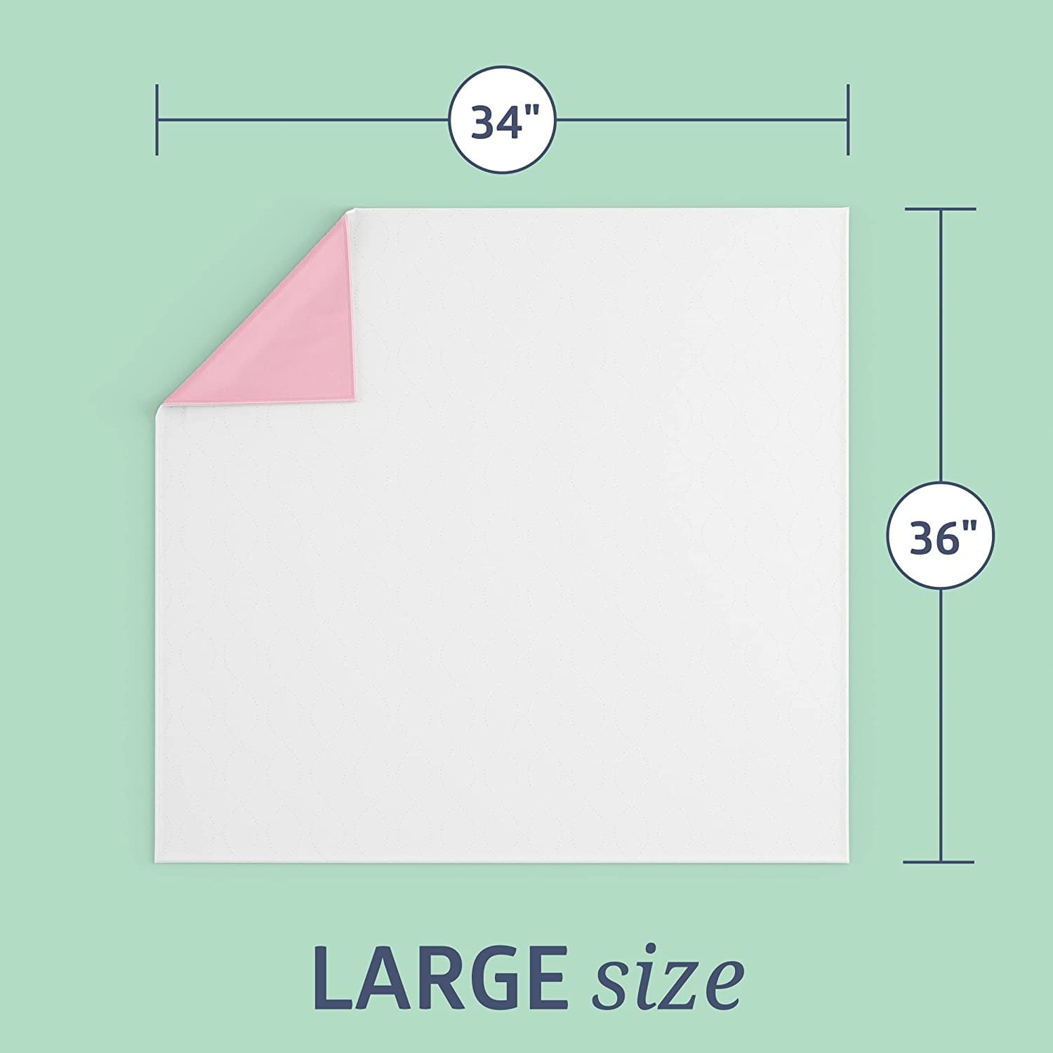 Softnit 300 Reusable & Washable Underpads, 34″ x36″, Pink, 4 Count