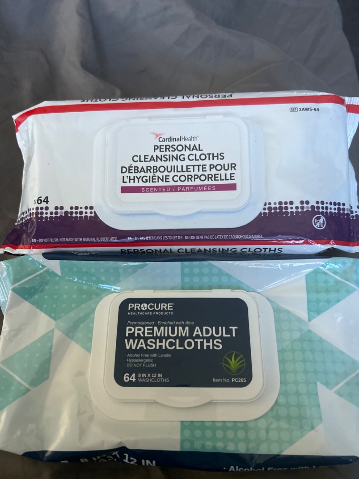 50-70% used. Cardinal Health Rinse-Free Personal Adult Wipes 9 x 13″ 2AWU-96
