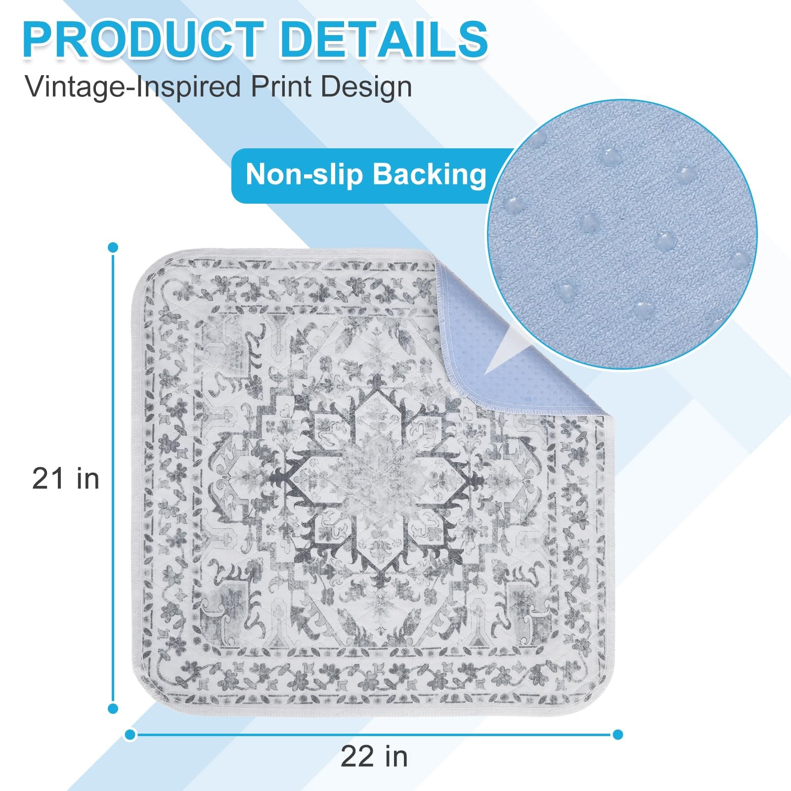 ® Waterproof Chair Pads for Incontinence 21″ x 22″ (Pack of 4),Washable Reusa…