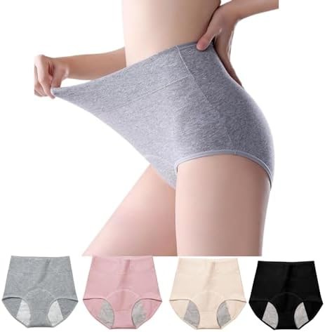 Women’s Washable Incontinence Underwear 4 Pack, Leakproof Ladies Panties High Wa