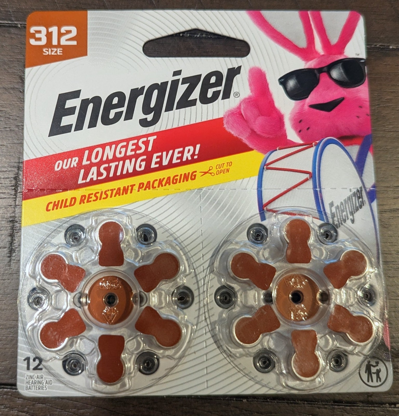 Energizer Hearing Aid Batteries Size 312, 12 Count – Exp 6/2029