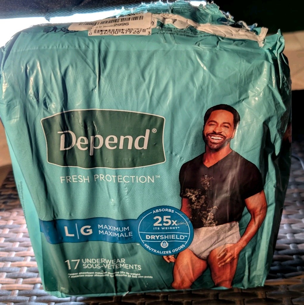 Depend Fit-Flex Underwear Men Size L/G Max Absorbency 17 Ct Pk Grey