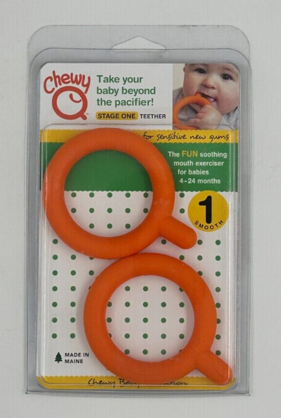 Chewy Tubes Chewy Qs Stage 1 Teethers (Pack of 2) Baby Teething Biting Chewing
