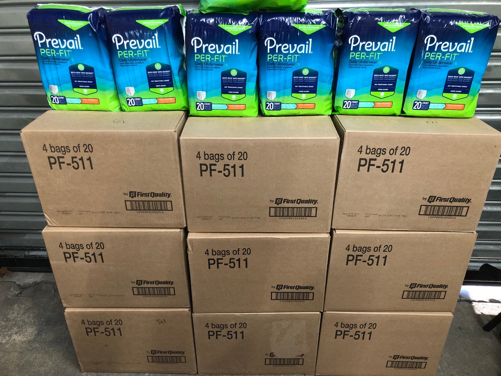30 Boxes / 120 Bags of Prevail Per-Fit Diapers – Youth / Small 20-34″ – PF-511