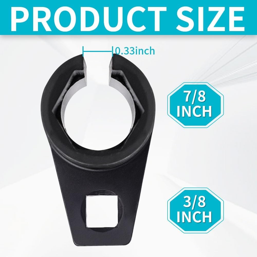 Llave para sensor de oxígeno 3/8 x 7/8 (22mm), acero Cr-Mo 6 puntas con pue