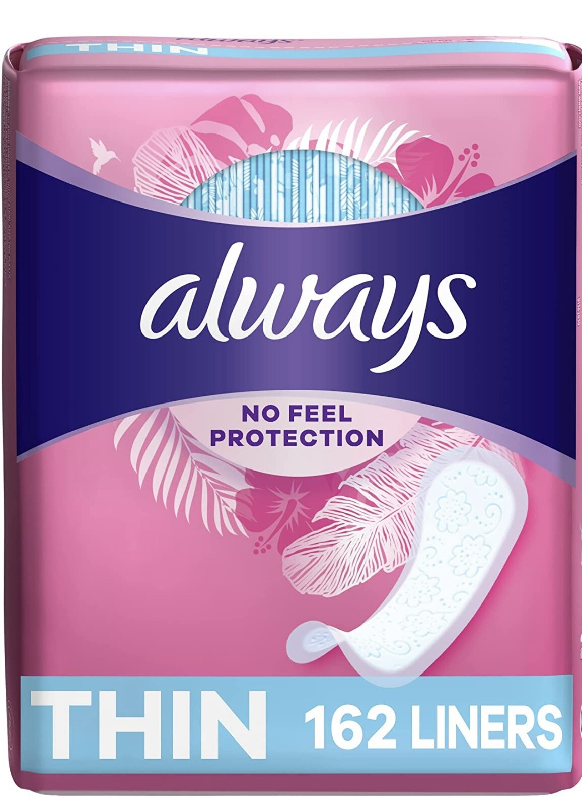 2 Pack Always Regular Wrapped Thin Unscented Pantiliners, 162 Ct X 2 Total 324