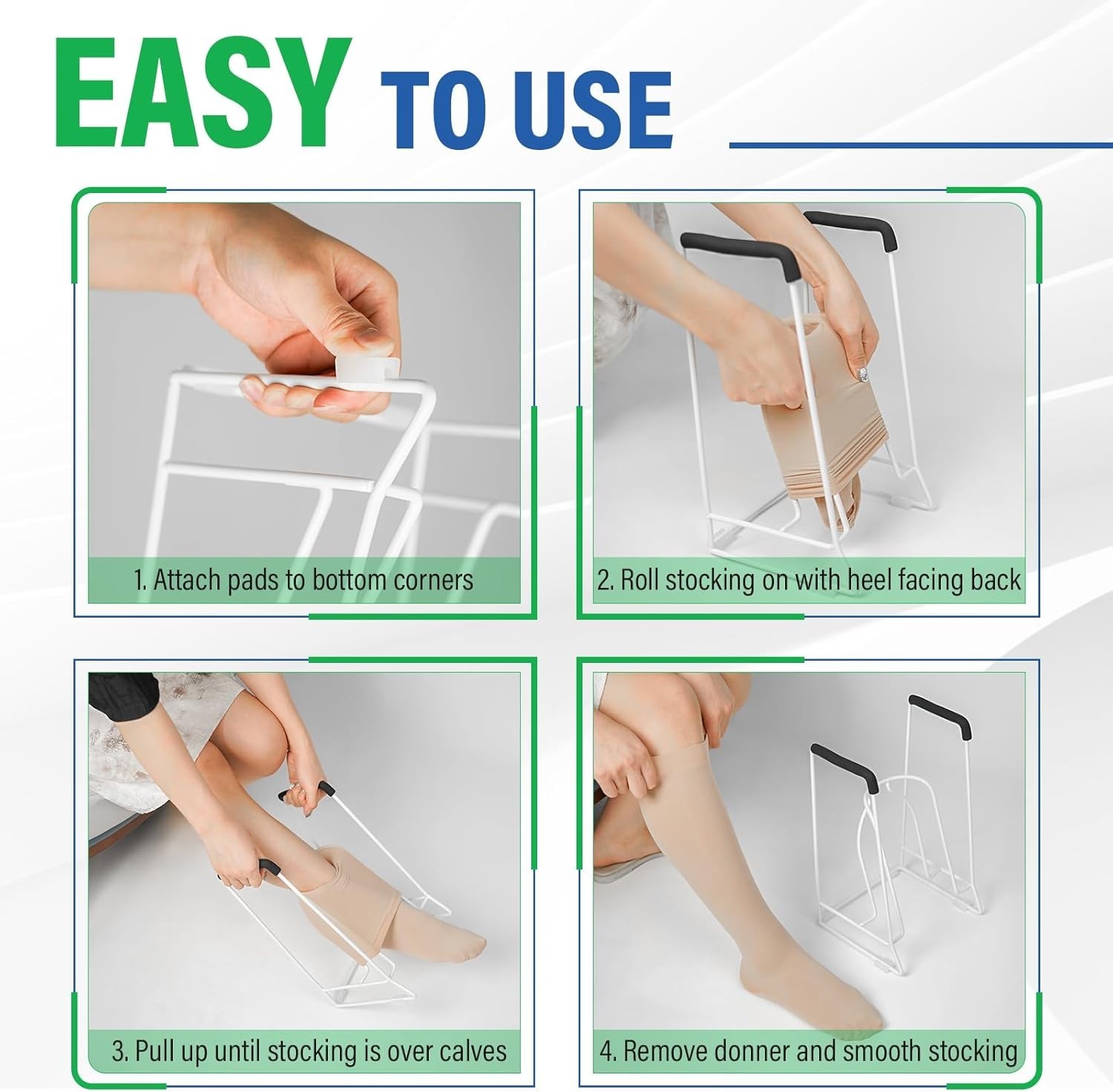 Adaptive Compression Sock Aid Device for Seniors – Medium Calves, Easy Dressing