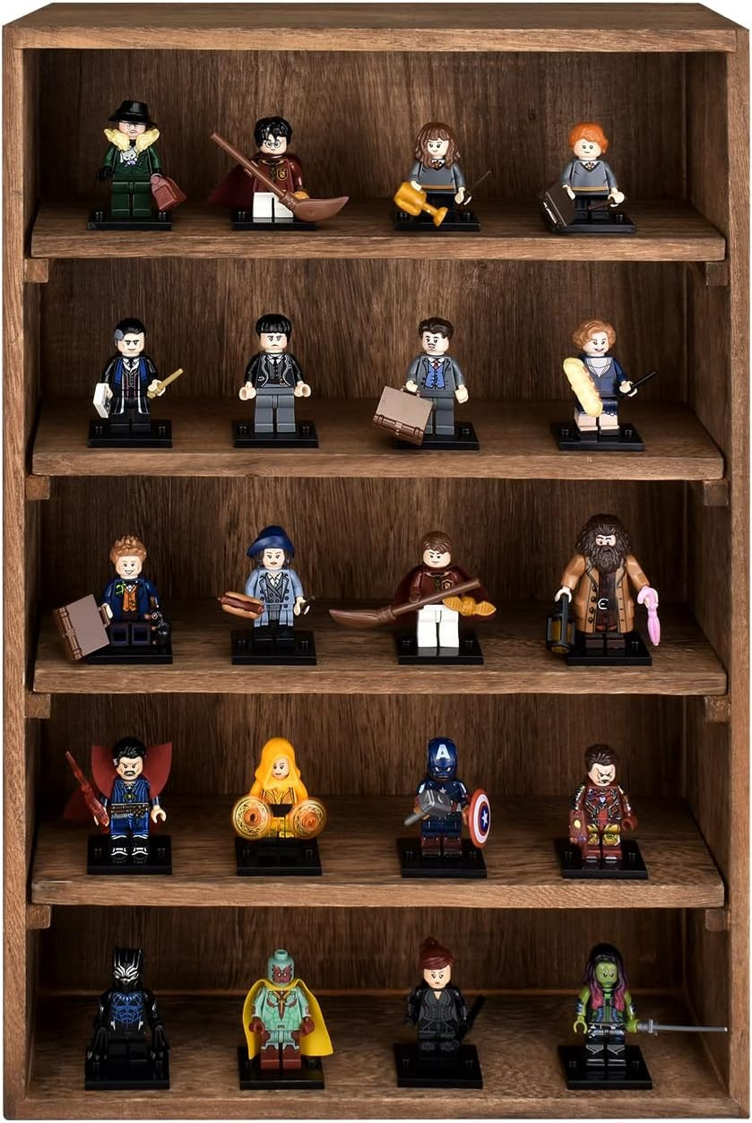 Wooden Wall-Mounted Display Shelves Rack for Collectibles-Figures,Shot Glasses,S
