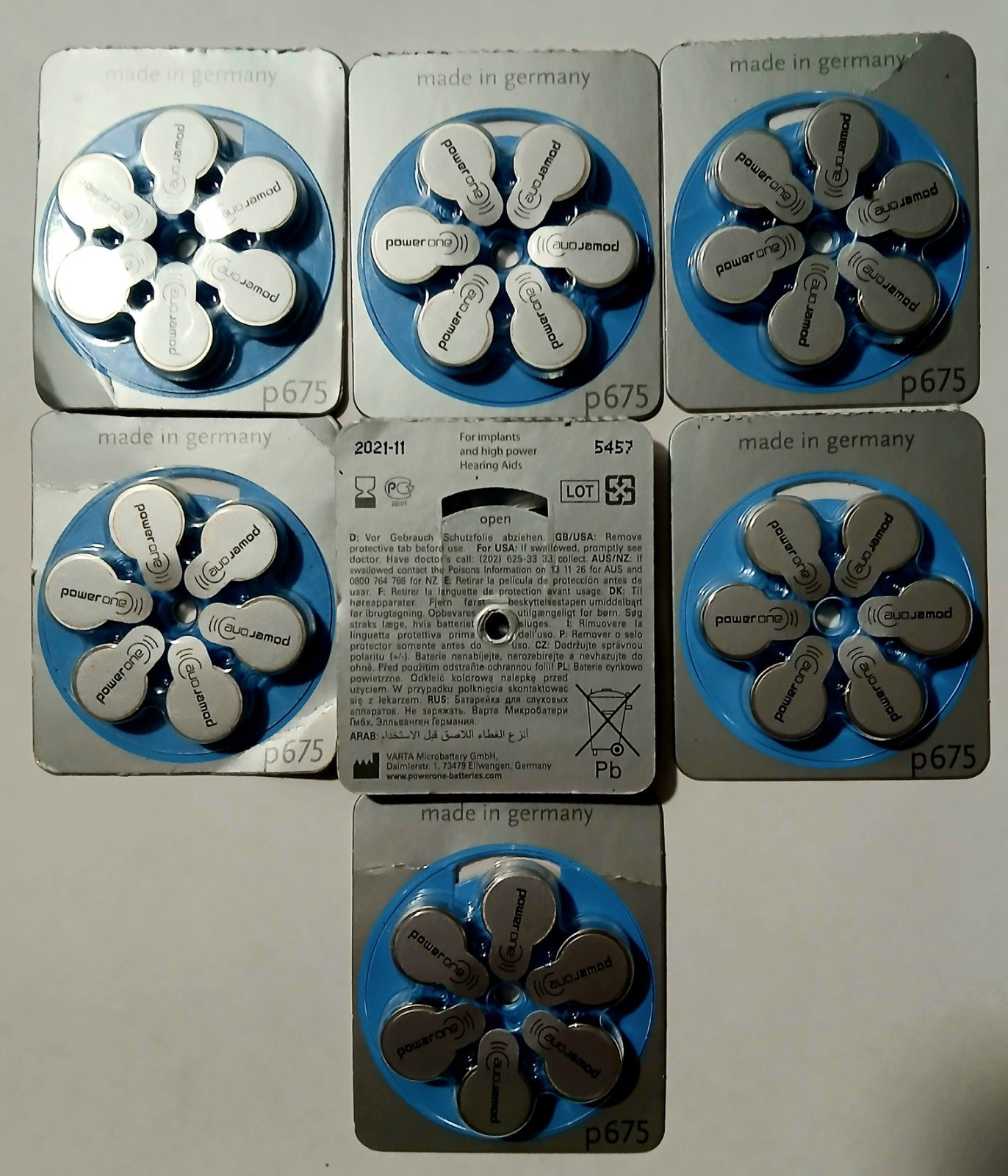 42pc Power One p675 Batteries for Implants & High Power Hearing Aids – Expired