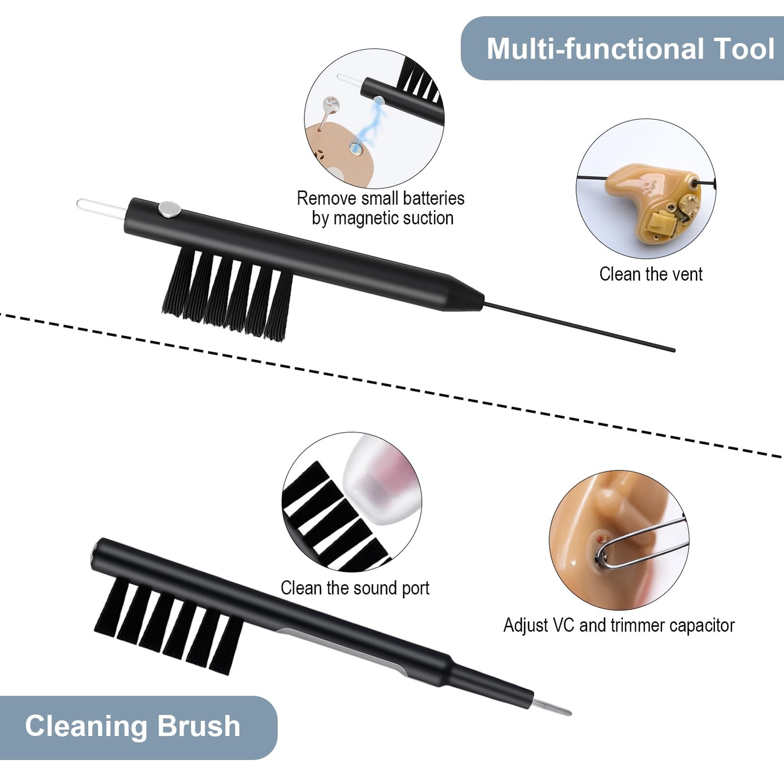 20PCS Hearing Aid Cleaning Kit Tools,Hearing Aids Cleaner Brush,Hearing Aid A…