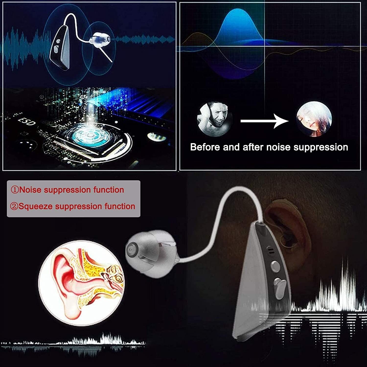 NANO Style Hearing Amp Digital Single Unit Fits Both Ears (1)