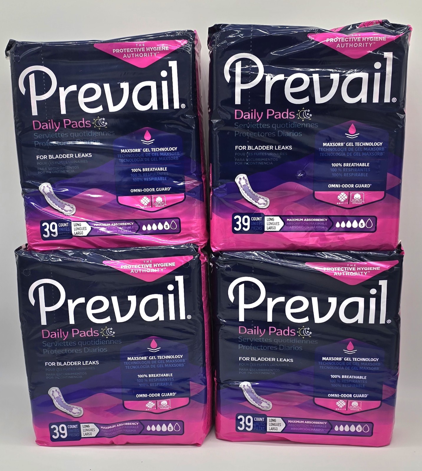 Prevail Daily Incontinent Pad 13″ L Long Length PV-915/1 Maximum 39 Ct x 4 =156