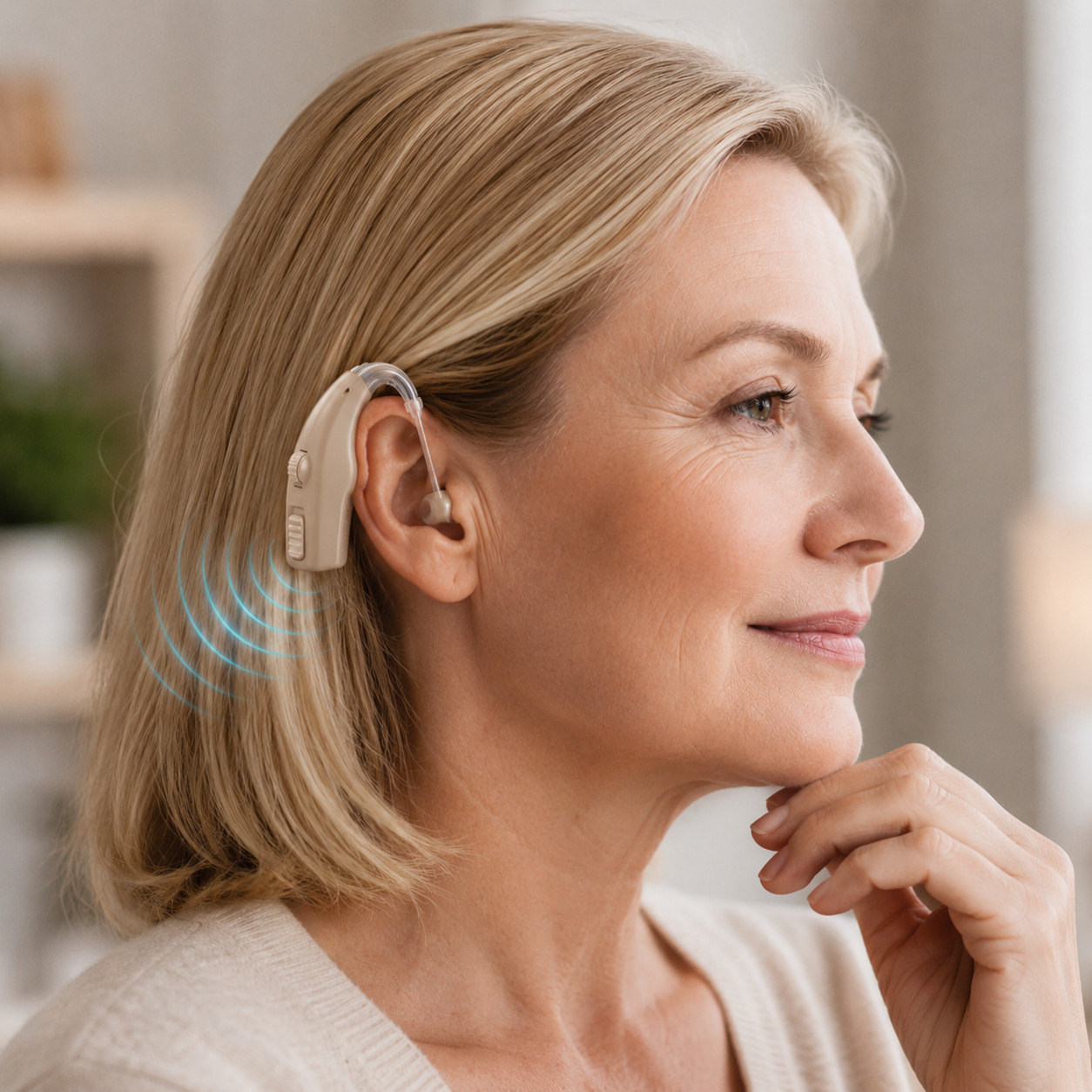 Rechargeable Hearing Amplifier for Seniors Noise Cancelling Behind Ear Hearing