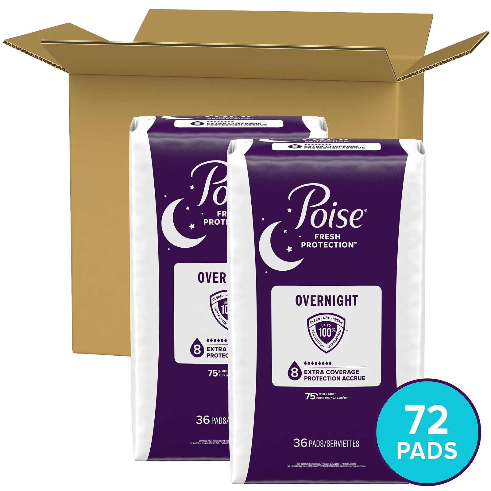 Poise Incontinence Pads & Postpartum Overnight Incontinence Pads, 8 Drop Extr…