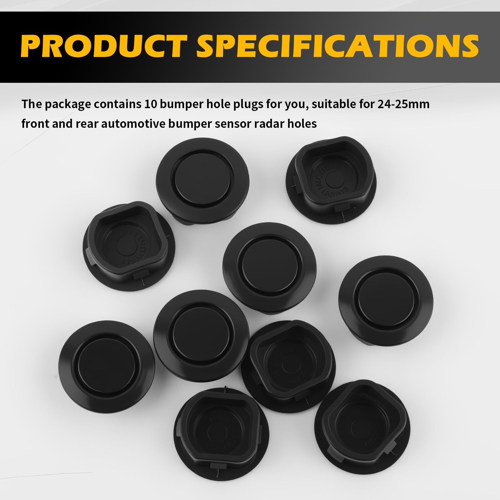 10PCS Car Bumper Hole Plugs for Parking Sensors, Radar Hole Plastic Covers