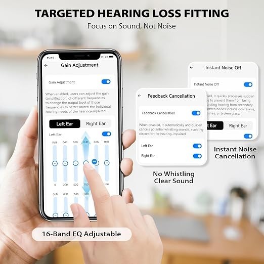ABLEGRID Rechargeable OTC Hearing Aids for Seniors Adults, In-Ear Touch Control