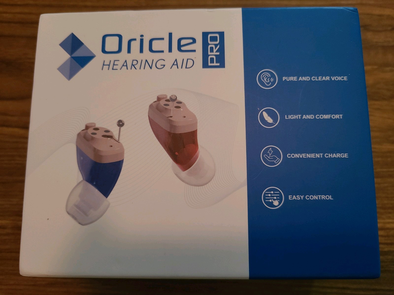 Oricle Pro Hearing Aid Set with Charging Case, Model JH-A17BT, for Adults