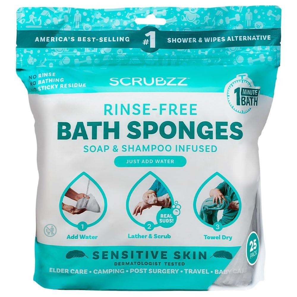 Disposable Microfiber Bathing Wipes Sensitive Skin All-in-1 Rinse-Free