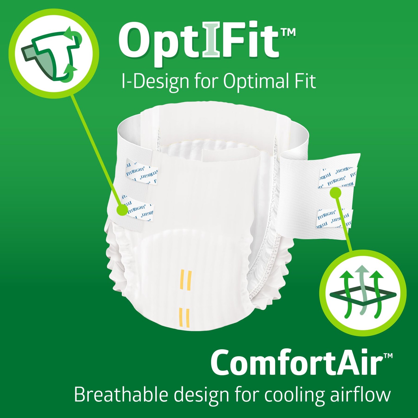Adult Diapers, Extra+ Heavy Absorbency, M (Waist Size 32in-44in), 20 Count, Opti