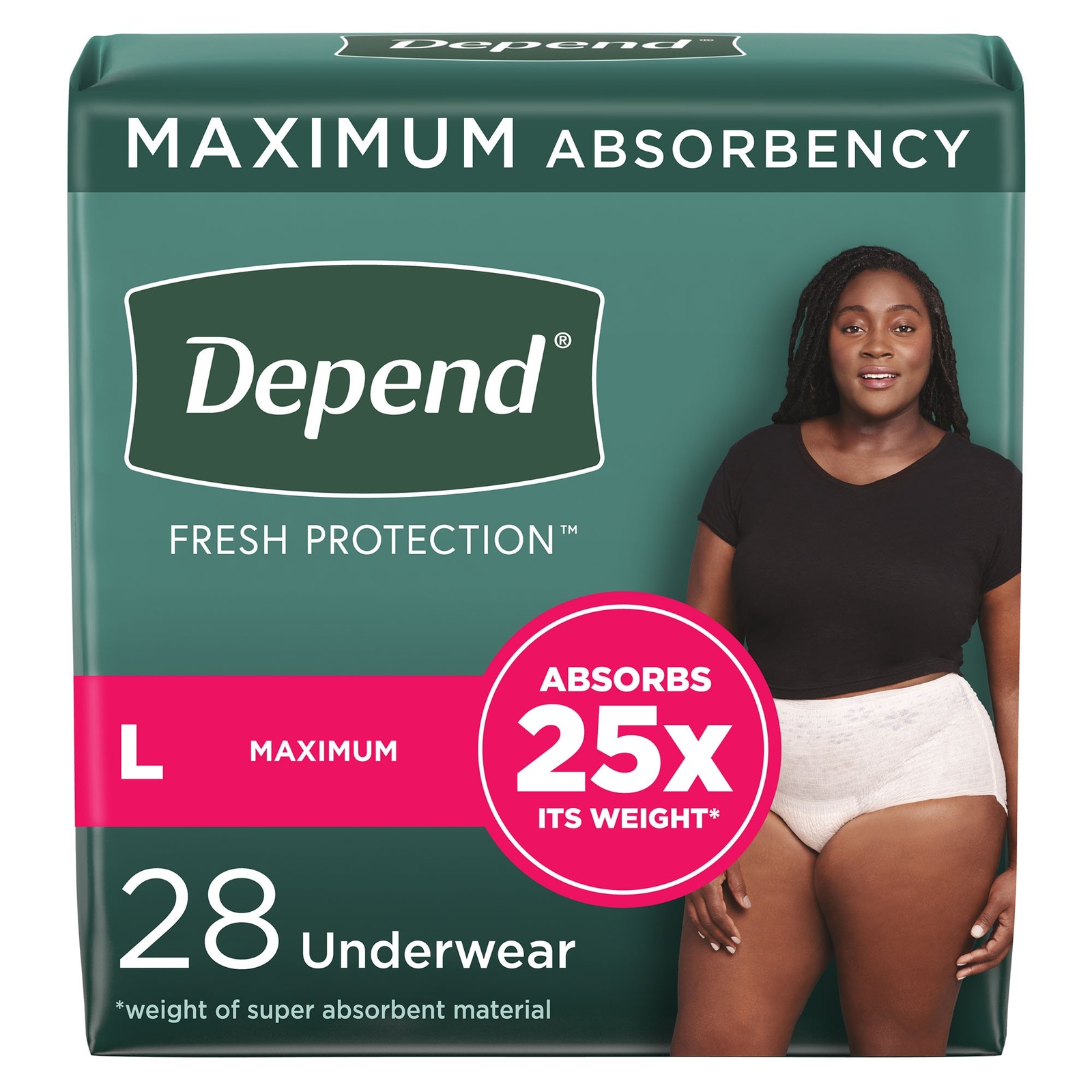 Depend Disposable Underwear Female Large 28 Ct