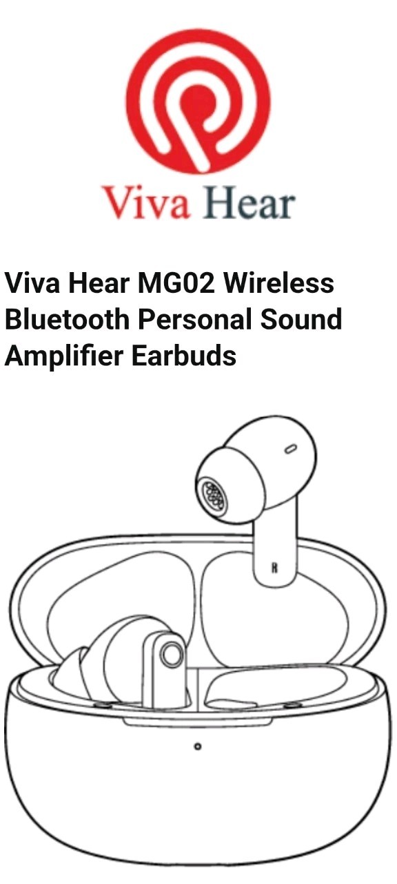 Viva Hear MG02 Wireless Bluetooth Personal Sound Amplifier Earbuds. Sealed