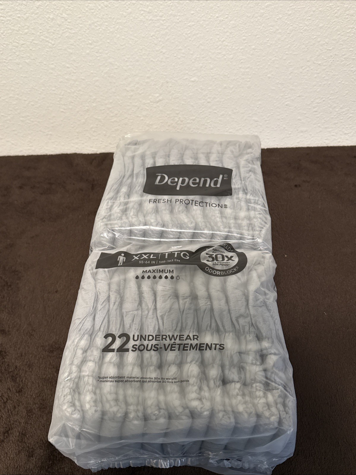 22 Count Depend Fresh Protection Adult Incontinence Underwear for Men XXL