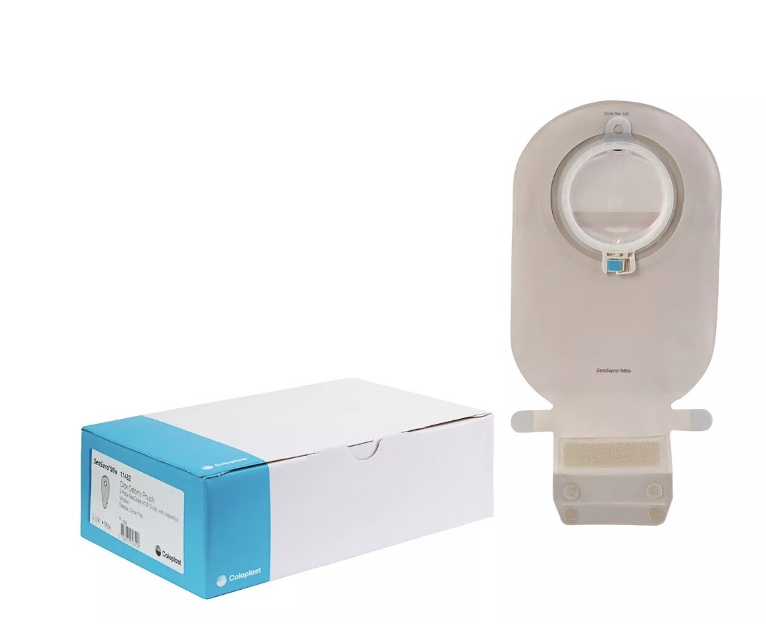 Coloplast 11482 SenSura MioClick Ostomy Pouch, 2-Pc EasiClose Wide Outlet Box/10