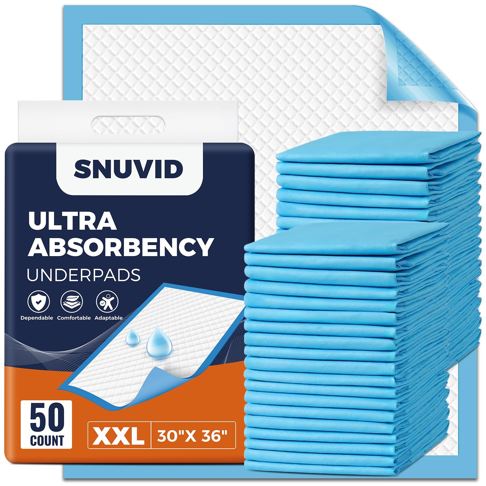 50 Pack Super Absorbent Disposable Underpads – XXL (30″ x 36″) Leakproof Bed …